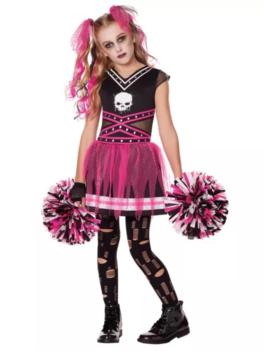 Spirit Halloween Kids Scare Squad Chilling Cheerleader Costume Size Medium 8/10